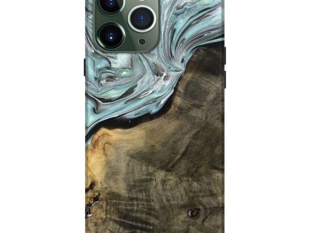 iPhone 13 Pro Max Wood+Resin Live Edge Phone Case - Fiona (Blue, 691723) For Sale