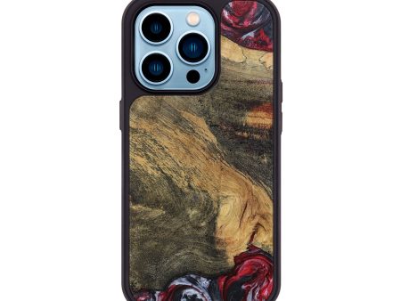 iPhone 14 Pro Wood+Resin Phone Case - Gracelyn (Red, 693731) For Cheap