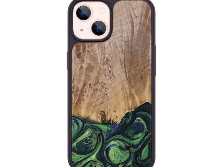 iPhone 14 Wood+Resin Phone Case - Evie (Green, 693917) Online now