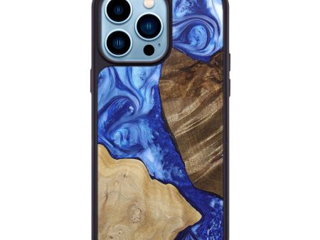 iPhone 14 Pro Max Wood+Resin Phone Case - Alton (Blue, 693860) on Sale