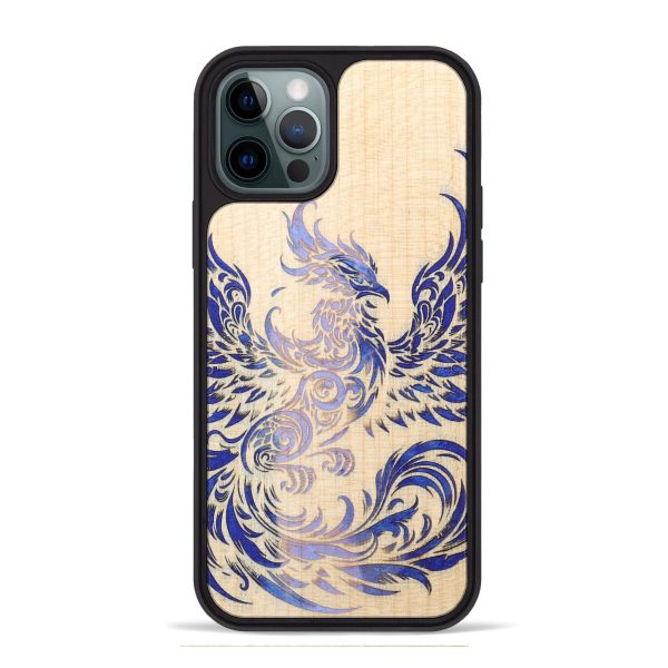 iPhone 12 Pro Max Wood+Resin Phone Case - Kassidy (Fire & Ice, 694129) For Sale