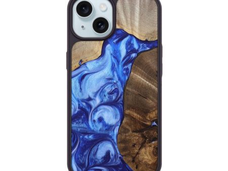 iPhone 15 Wood+Resin Phone Case - Harry (Blue, 693857) For Discount