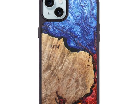 iPhone 15 Plus Wood+Resin Phone Case - Ember (Fire & Ice, 693039) on Sale