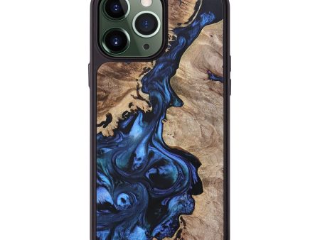 iPhone 13 Pro Max Wood+Resin Phone Case - Albert (Blue, 693863) on Sale