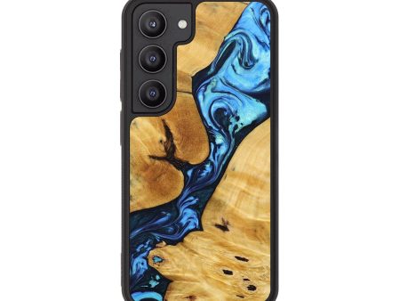 Galaxy S23 Wood+Resin Phone Case - Vicki (Blue, 692801) on Sale