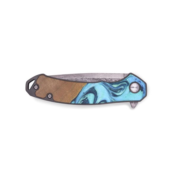 EDC Wood+Resin Pocket Knife - Anderson (Blue, 691777) Supply