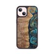 iPhone 14 Wood+Resin Phone Case - Antonio (Teal & Gold, 689811) Online Hot Sale