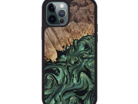 iPhone 12 Pro Wood+Resin Phone Case - Marlon (Green, 693559) Online