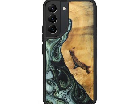 Galaxy S22 Wood+Resin Phone Case - Jonathon (Green, 692456) For Cheap