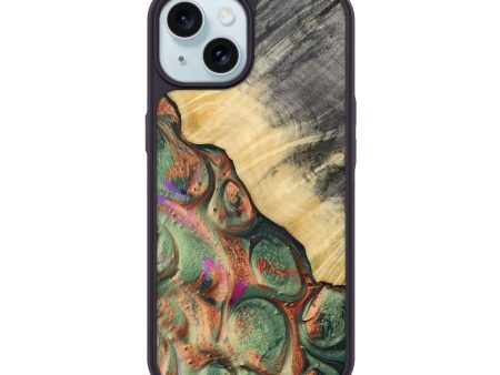 iPhone 15 Wood+Resin Phone Case - Jonah (Green, 693922) Supply