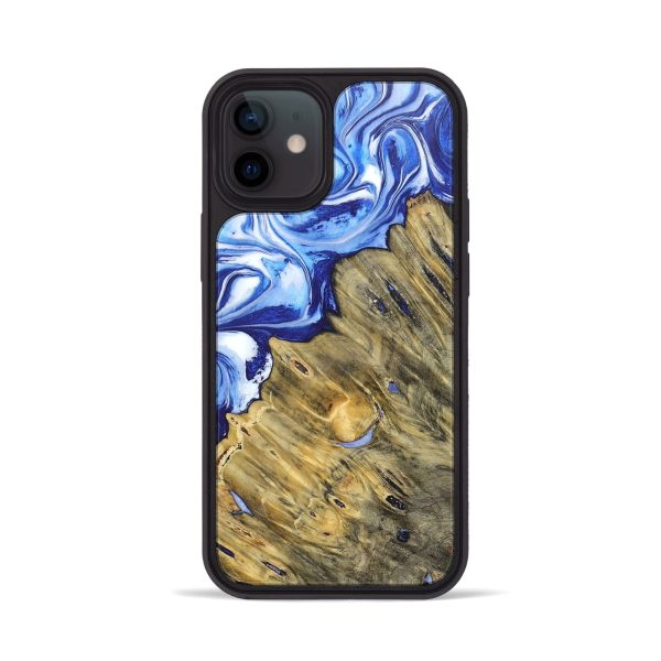 iPhone 12 Wood+Resin Phone Case - Andrew (Blue, 692431) Online Sale