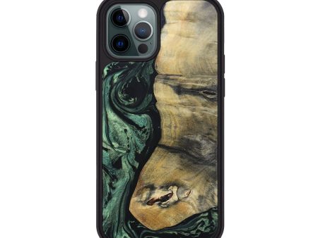 iPhone 12 Pro Wood+Resin Phone Case - Viola (Green, 693549) on Sale