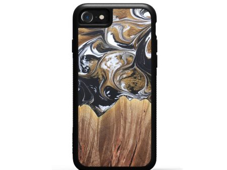 iPhone SE Wood+Resin Phone Case - Rowan (Black & White, 692372) Hot on Sale