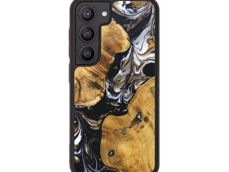 Galaxy S23 Wood+Resin Phone Case - Suzanne (Black & White, 692394) on Sale