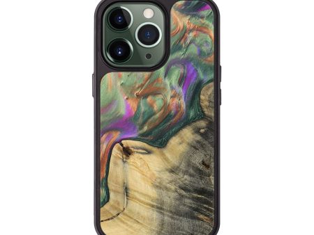 iPhone 13 Pro Wood+Resin Phone Case - Aaliyah (Green, 693920) Cheap