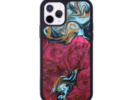 iPhone 11 Pro Wood+Resin Phone Case - Fredrick (Teal & Gold, 691551) Online Hot Sale