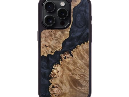 iPhone 15 Pro Wood+Resin Phone Case - Tommy (Pure Black, 693474) on Sale