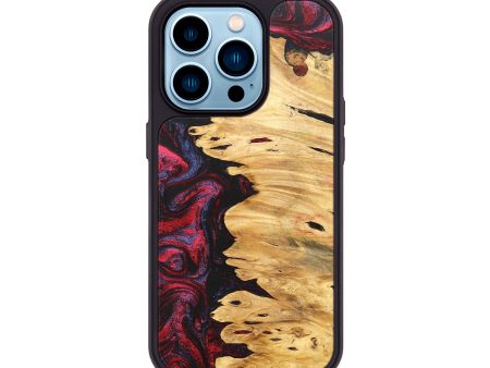 iPhone 14 Pro Wood+Resin Phone Case - Nadine (Red, 691528) Online now