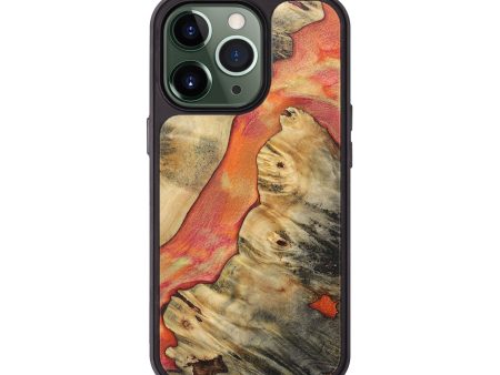 iPhone 13 Pro Wood+Resin Phone Case - Franklin (Red, 689619) For Sale