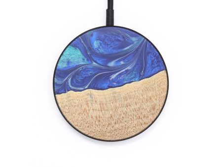 Circle Wood+Resin Wireless Charger - Aviana (Blue, 691849) Online Sale