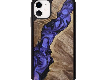 iPhone 11 Wood+Resin Phone Case - Angie (Purple, 692031) Cheap