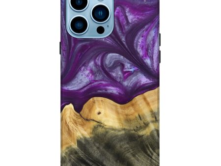 iPhone 14 Pro Max Wood+Resin Live Edge Phone Case - Cortney (Purple, 692970) For Discount