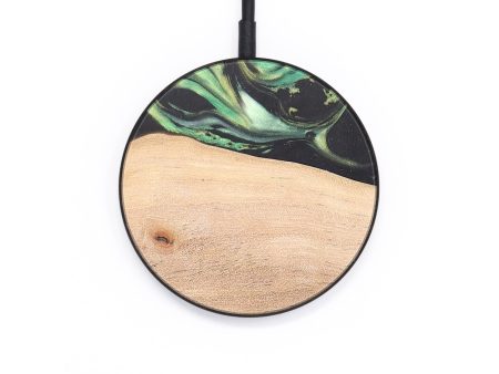 Circle Wood+Resin Wireless Charger - Brantley (Green, 691860) Fashion