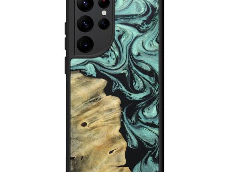 Galaxy S22 Ultra Wood+Resin Phone Case - Isaac (Green, 691059) Supply