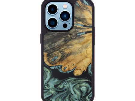 iPhone 14 Pro Wood+Resin Phone Case - Annika (Green, 690395) Online now