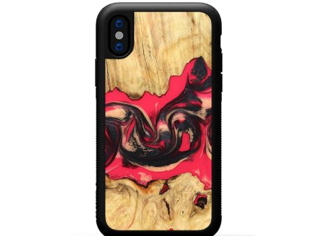 iPhone Xs Wood+Resin Phone Case - Mckenzie (Red, 691541) Online Sale