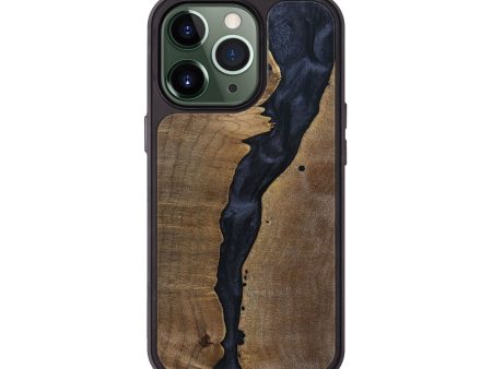 iPhone 13 Pro Wood+Resin Phone Case - Bertha (Pure Black, 693471) Cheap