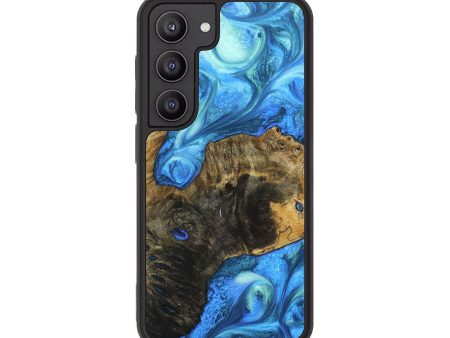 Galaxy S23 Wood+Resin Phone Case - Bessie (Blue, 690145) Discount