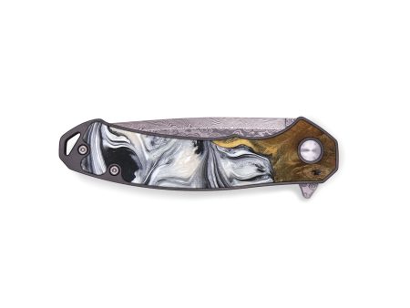 EDC Wood+Resin Pocket Knife - Rafael (Black & White, 691427) Hot on Sale