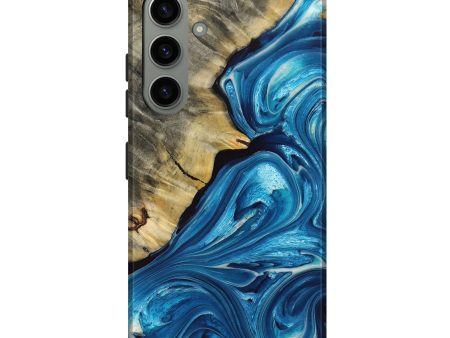 Galaxy S24 Plus Wood+Resin Live Edge Phone Case - Emilee (Blue, 691718) Online