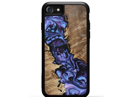 iPhone SE Wood+Resin Phone Case - Raven (Purple, 694114) Fashion