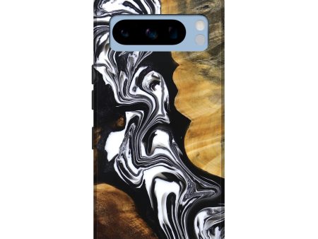 Pixel 8 Pro Wood+Resin Live Edge Phone Case - Whitney (Black & White, 691890) Cheap