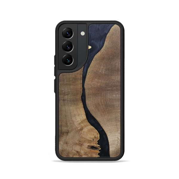 Galaxy S22 Wood+Resin Phone Case - Josephine (Pure Black, 693488) For Discount