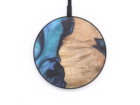 Circle Wood+Resin Wireless Charger - Bailey (Blue, 691853) Fashion