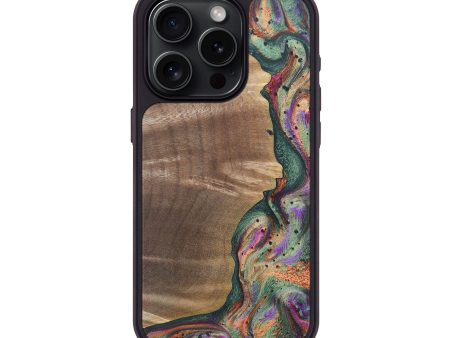 iPhone 15 Pro Wood+Resin Phone Case - Jerome (Green, 692463) Supply