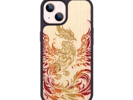 iPhone 14 Wood+Resin Phone Case - Angelo (Fire & Ice, 694071) Sale