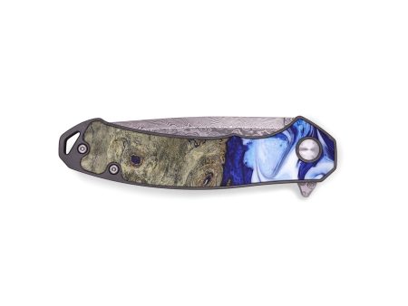 EDC Wood+Resin Pocket Knife - Easton (Blue, 691775) Discount