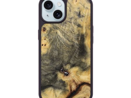 iPhone 15 Wood+Resin Phone Case - Heather (Wood Burl, 693496) For Cheap