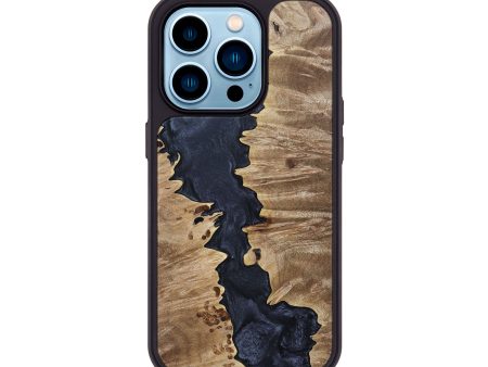 iPhone 14 Pro Wood+Resin Phone Case - Armando (Pure Black, 693852) Cheap