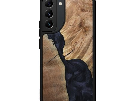 Galaxy S22 Plus Wood+Resin Phone Case - Naomi (Pure Black, 692885) Online Sale