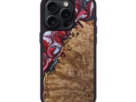 iPhone 15 Pro Wood+Resin Phone Case - Theodore (Red, 693729) Online Sale