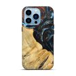 iPhone 14 Pro Wood+Resin Live Edge Phone Case - Antonio (Teal & Gold, 692520) For Sale