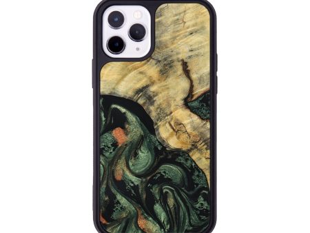 iPhone 11 Pro Wood+Resin Phone Case - Tasha (Green, 693557) Online Sale