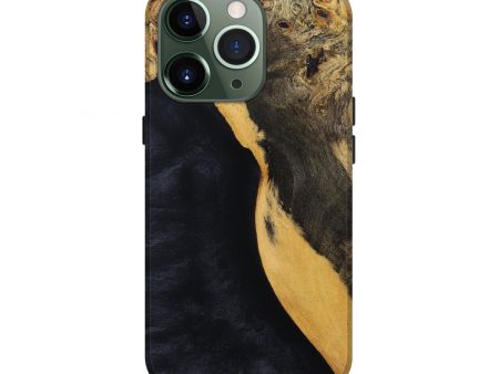 iPhone 13 Pro Wood+Resin Live Edge Phone Case - Ana (Pure Black, 693954) Online Hot Sale