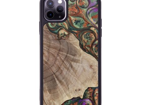 iPhone 11 Pro Max Wood+Resin Phone Case - Gabriel (Green, 693908) For Cheap