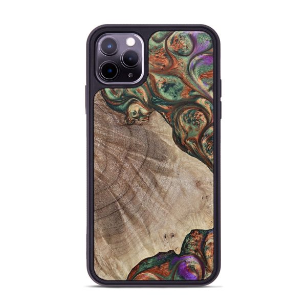 iPhone 11 Pro Max Wood+Resin Phone Case - Gabriel (Green, 693908) For Cheap